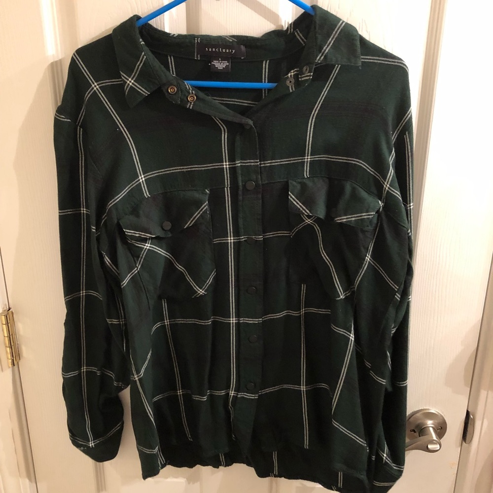 Sanctuary plaid boyfriend shirt